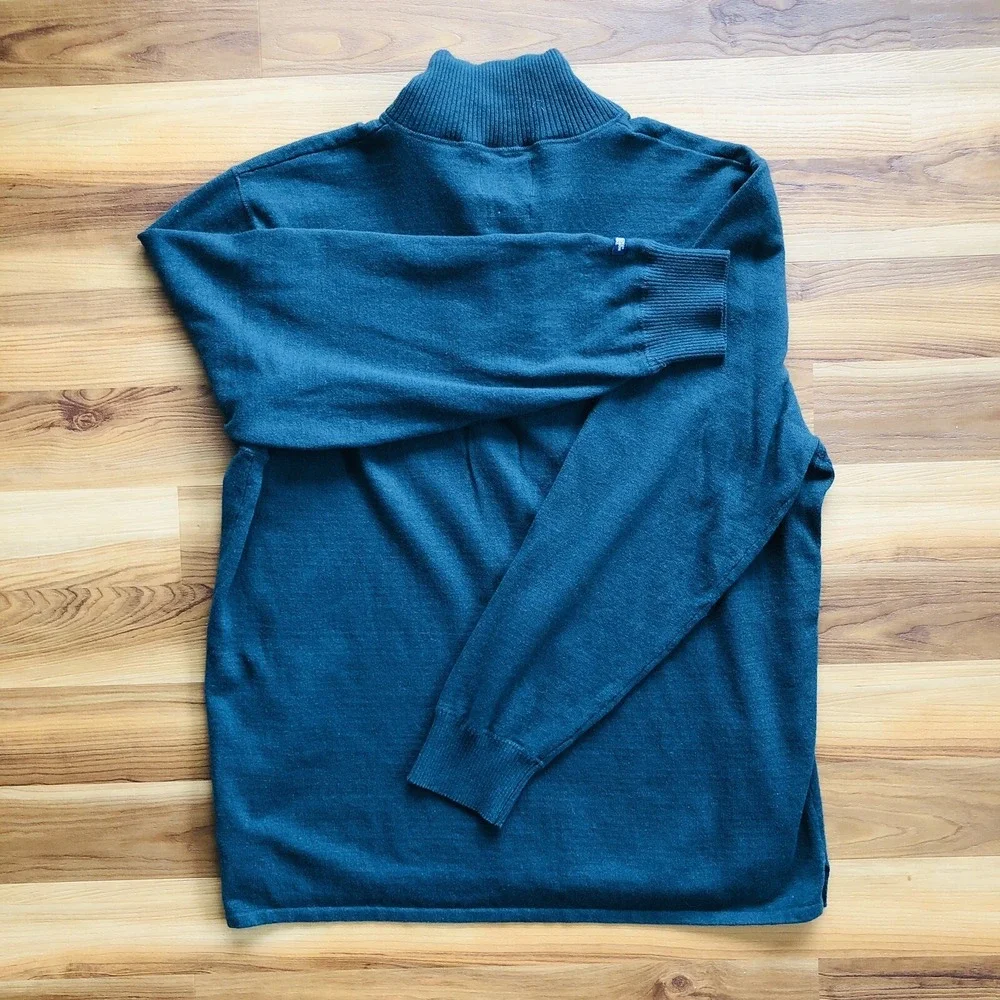 The‎ North Face TNF Forest Green 1/4 Zip Cotton Wool Nylon Pullover Size XL